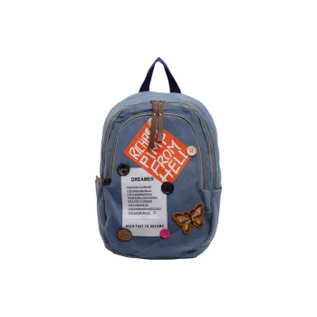 KAKAXI Denim Backpack Women's Blue