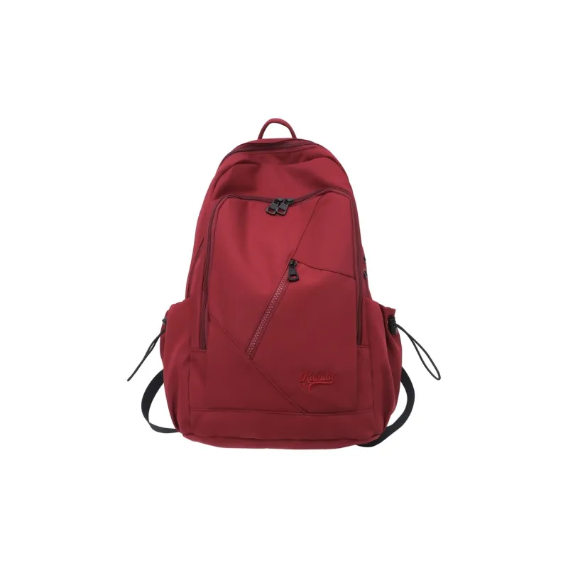 Huangmu Nylon Student Backpack Laptop Bag Backpack Regular Unisex Black/White/Khaki/Gray/Red-8