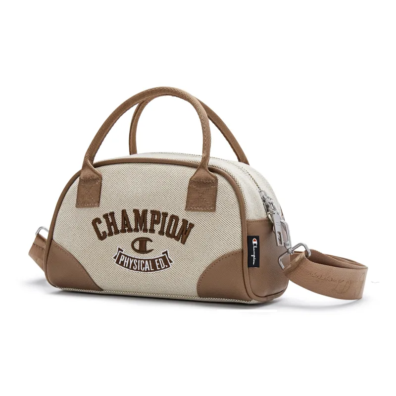 Champion Artificial Leather With Textile Shoulder Bag Unisex Black/Dark Blue/Light Brown-1