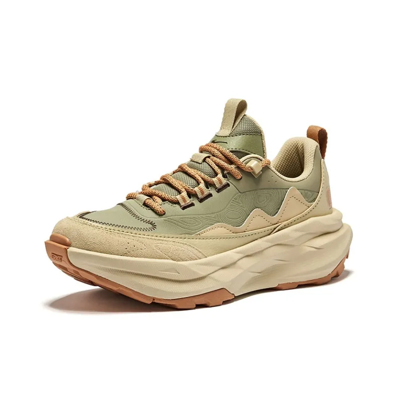 Erke Kunlun 2 Durable Breathable Low-Top Casual Shoes Men's Light Brown-2