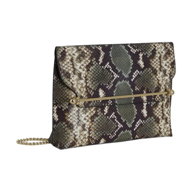 Strathberry Calfskin Shoulder Bag Crossbody Bag Regular Women's Gray Green-1