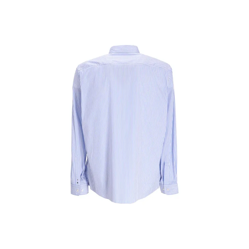 HUGO BOSS Pinstriped Curved Hem Shirt-1