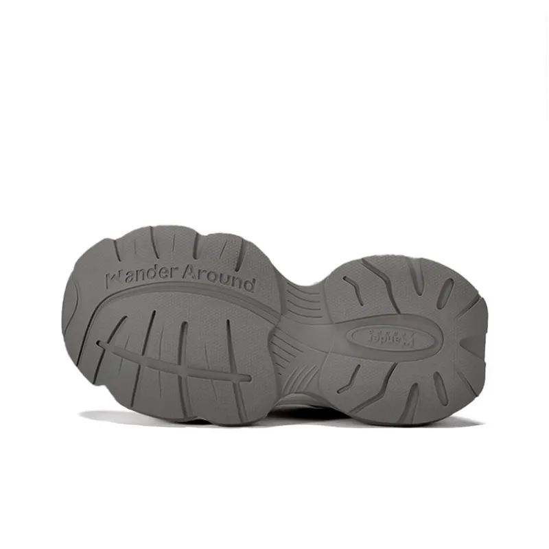 WANDER AROUND Height Increasing Breathable Low Top Chunky Sneakers Women's Gray-4
