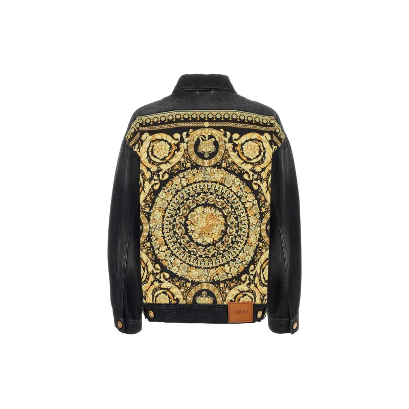 VERSACE Oversized Button Up Denim Jacket-1
