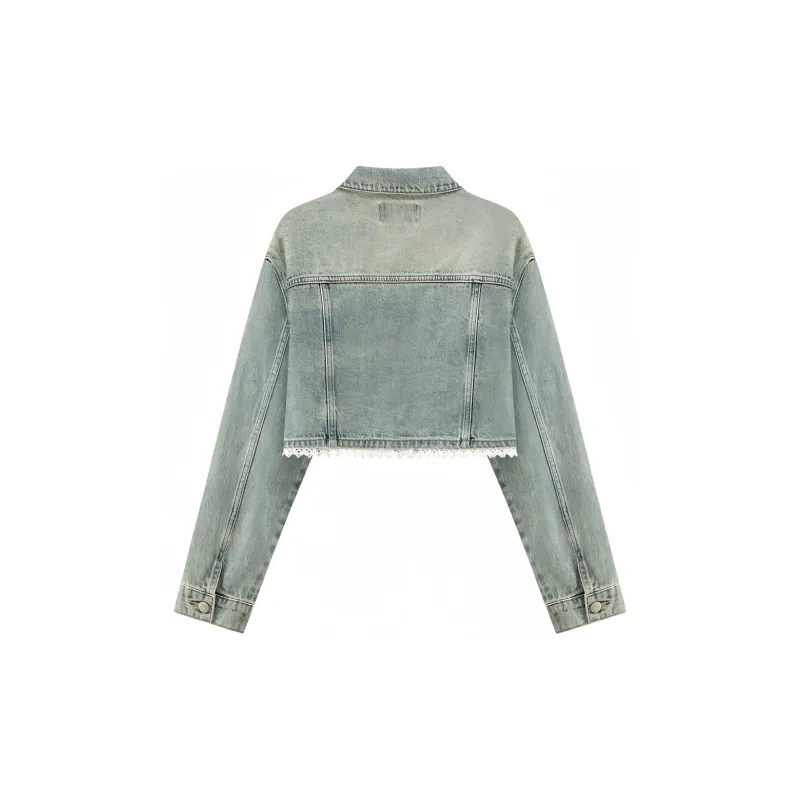 CHUU Cropped Coats Women's Denim Blue-1