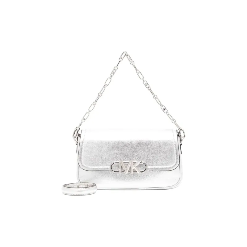 MICHAEL KORS Leather Handbag Shoulder Bag Medium Size Women's Silver-0