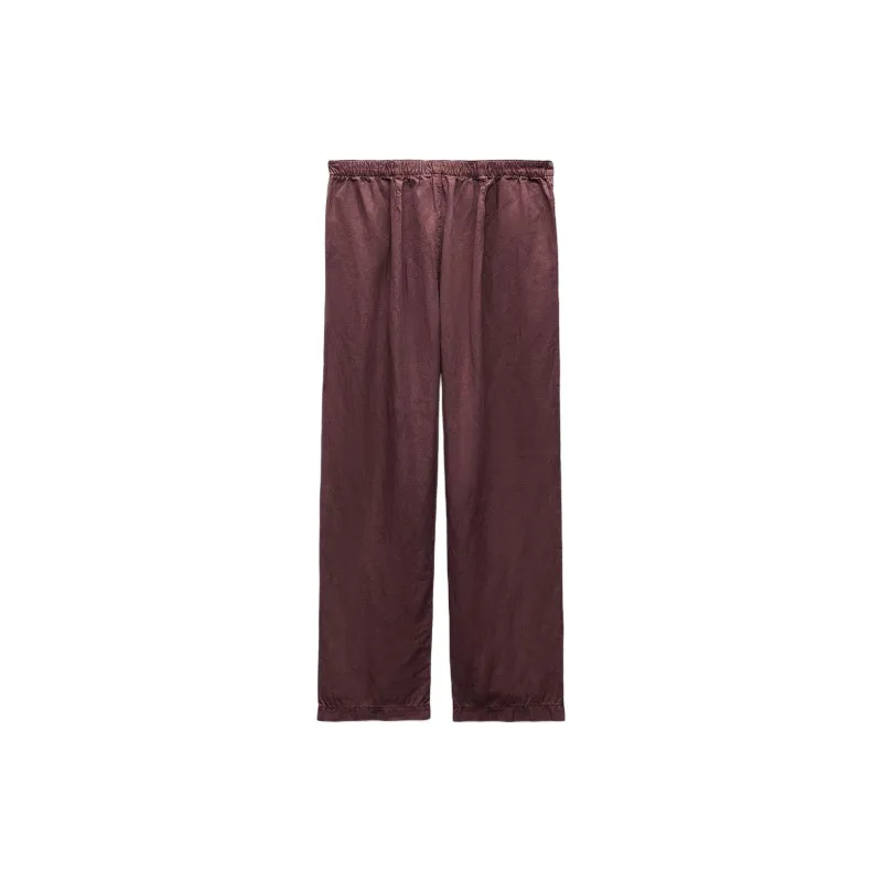 ZARA ZW Series Casual Pants Women's Dark Red Color-1