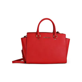 MICHAEL KORS Cross Grain Leather Shoulder Bag, Crossbody Bag, Handbag Women's Red