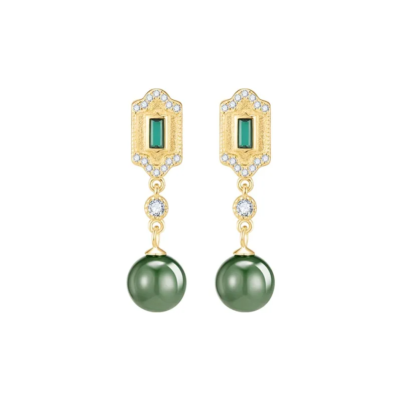 MAMADESHOUHU Hetian Jade Earrings Jasper Women's-1