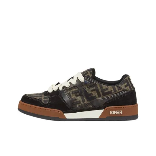 FENDI Match Skateboard Shoes Men Low-Top Black