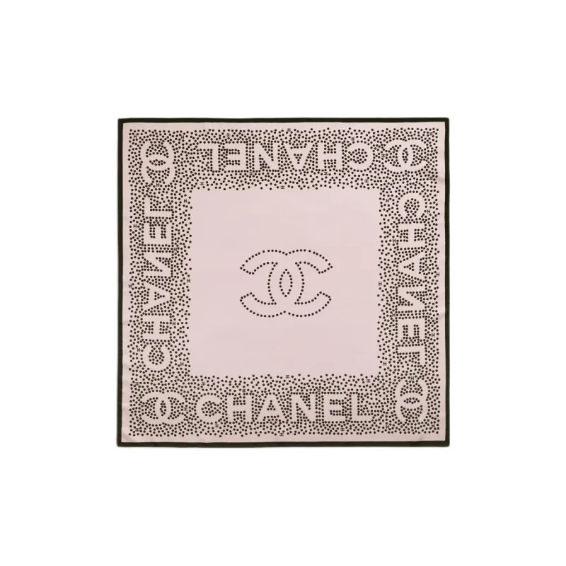 CHANEL Silk Silk Scarves Women's Pink-1