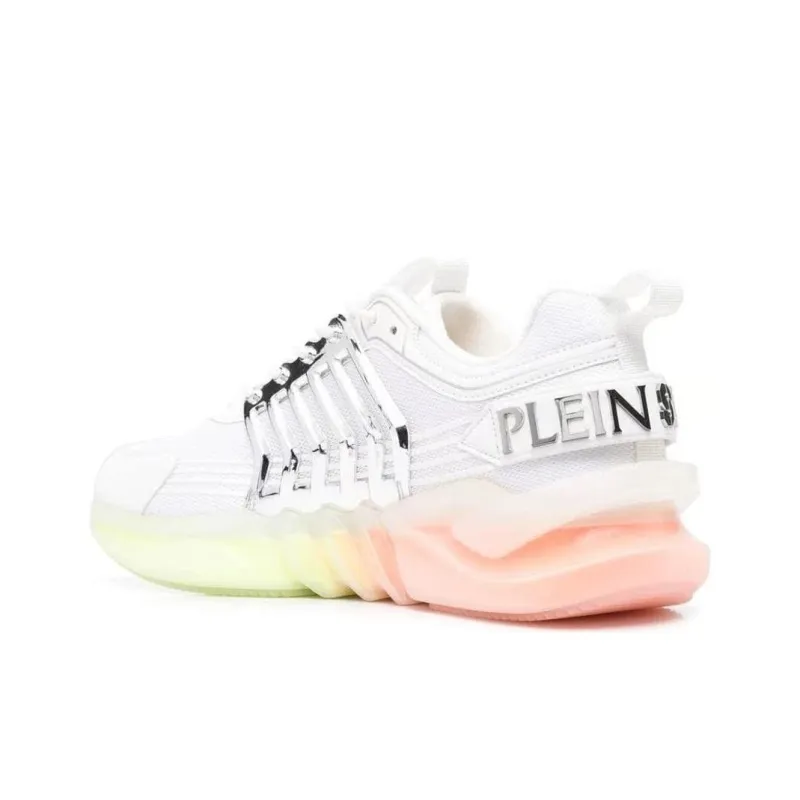 PLEIN SPORT Slip Resistant Low Top Casual Shoes Unisex White-3