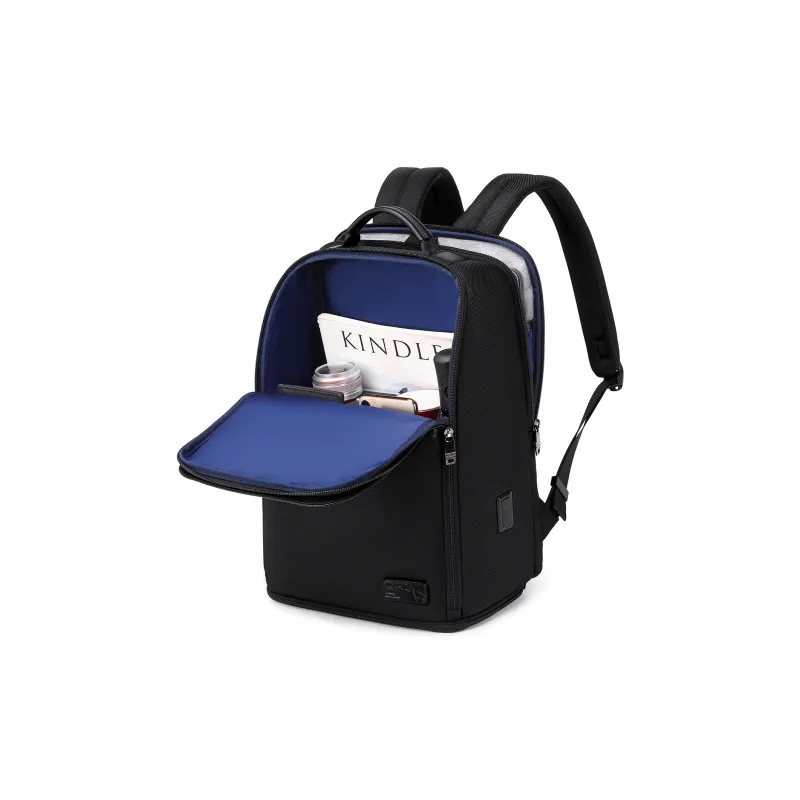 QRST Microfiber With Oxford Backpack, Laptop Bag, Travel Bag Men's Black-4