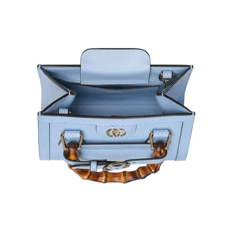 GUCCI Diana Leather Shoulder Bag Crossbody Bag Handbag Mini Women's Light Blue-6