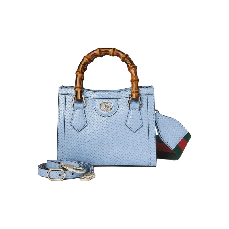 GUCCI Diana Leather Shoulder Bag Crossbody Bag Handbag Mini Women's Light Blue-2