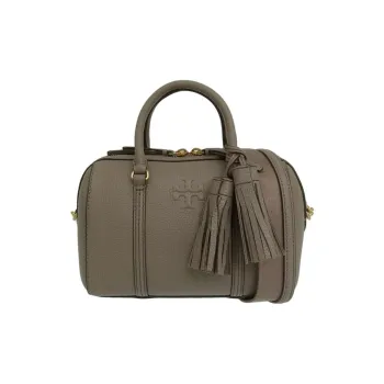 TORY BURCH Leather Shoulder Bag, Crossbody Bag, Handbag Trumpets Women's Gray
