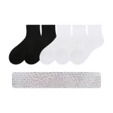 5 Pack (Black 2-Short White 3) with Mesh Cut Bottom