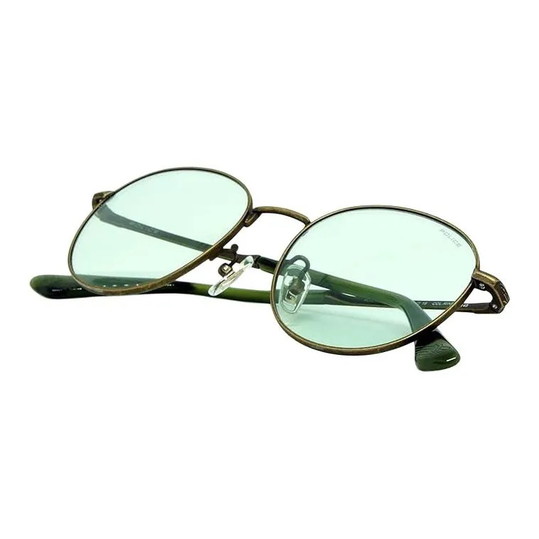 Police Titanium Oval Sunglasses Unisex Gold-4