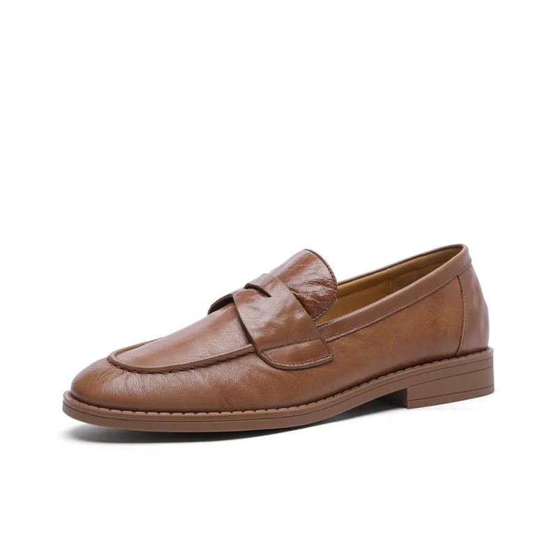 GOLDLION Loafers Women's Black/Light Brown-6