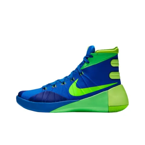 Nike Hyperdunk 2015 Basketball Shoes Unisex High-Top Blue/Green