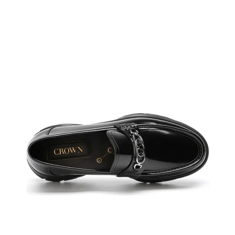 CROWN Loafers Men's Black One Yard Larger-2