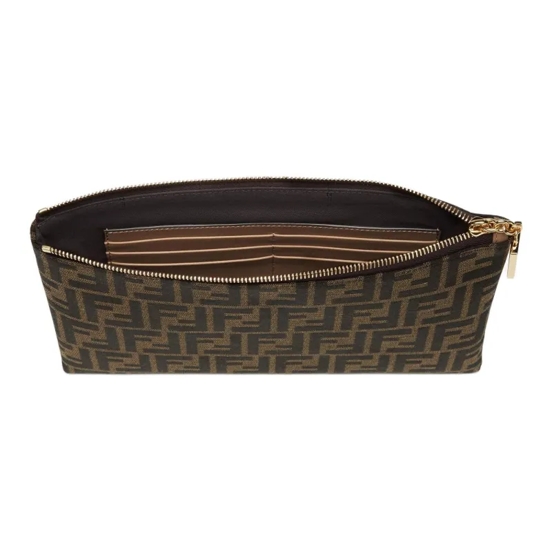 FENDI Jacquard Wallet Medium Size Women's Brown-2