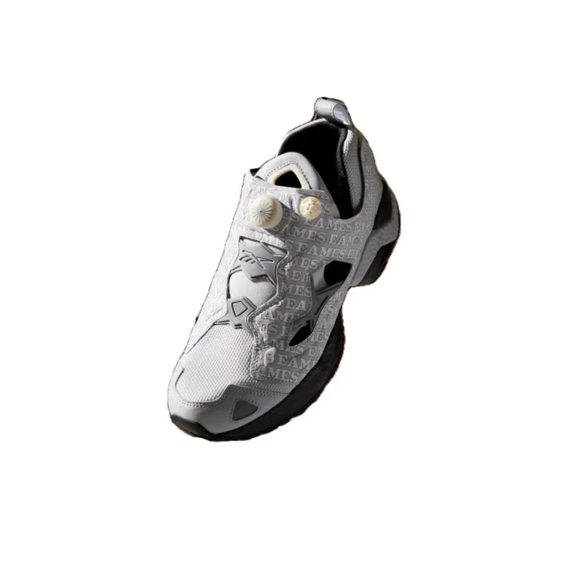 Eames x Reebok Instapump Fury 95 Comfortable Versatile Slip-Resistant Mid-Top Casual Shoes Men's Gray Black-2