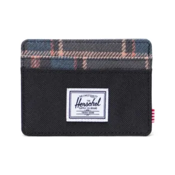 Herschel Recycled Fabric Card Holder Women's Black Plaid