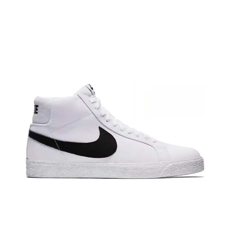 Nike Sb Blazer Mid Canvas White Black-1