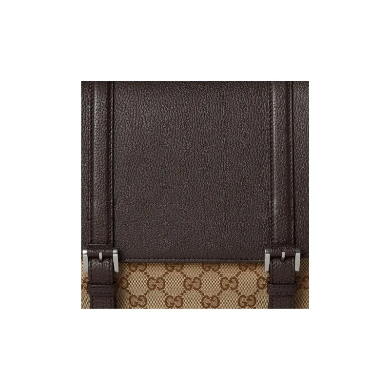 GUCCI Original Canvas Shoulder Bag Crossbody Bag Medium Size Men's Beige & Ebony-6
