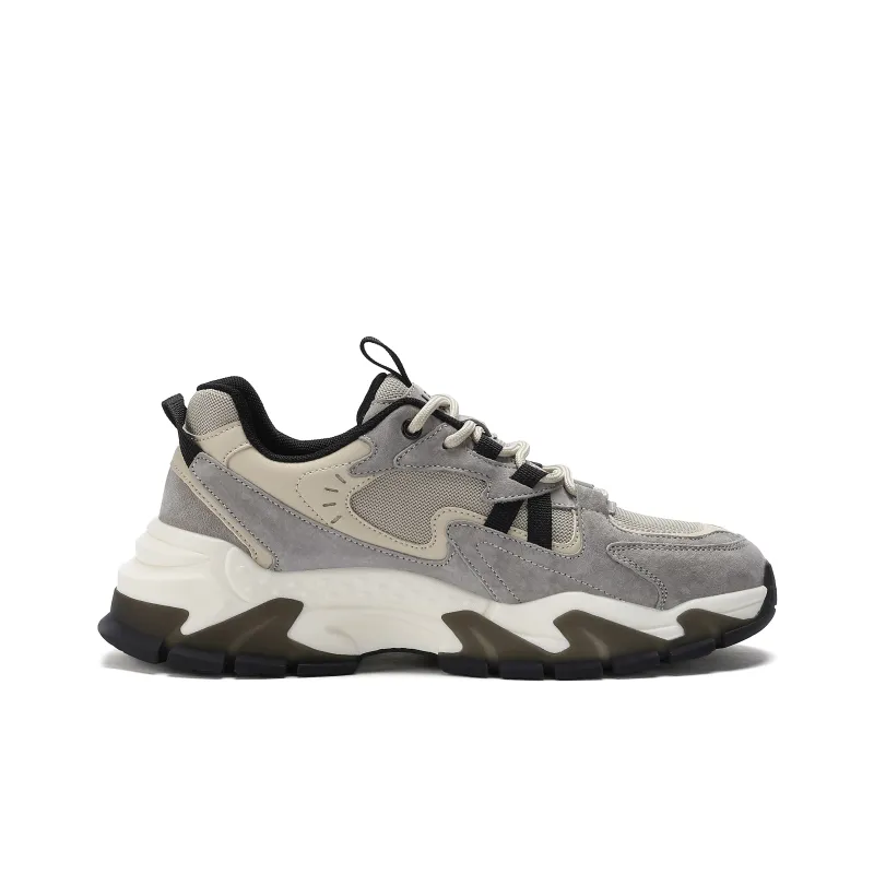 JEEP SPIRIT Slip Resistant, Abrasion Resistant, Breathable, Impact Resistant Low Top Chunky Sneakers Men's Light Sandy-1