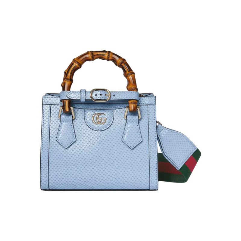 GUCCI Diana Leather Shoulder Bag Crossbody Bag Handbag Mini Women's Light Blue-1