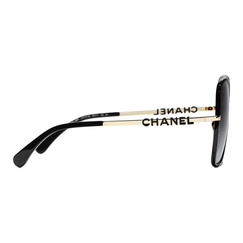 CHANEL Metal Butterfly Sunglasses Unisex Black-3