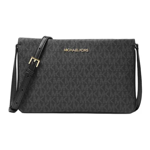 MICHAEL KORS Jet Set Coated Canvas Crossbody Bag, Shoulder Bag Large Size Women's Black