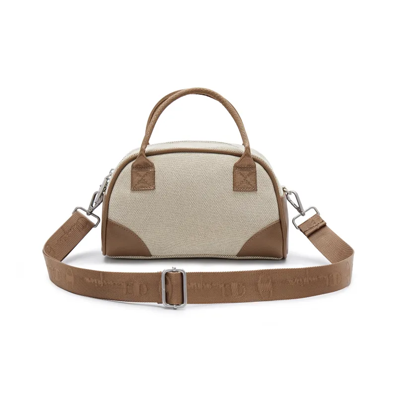 Champion Artificial Leather With Textile Shoulder Bag Unisex Black/Dark Blue/Light Brown-3