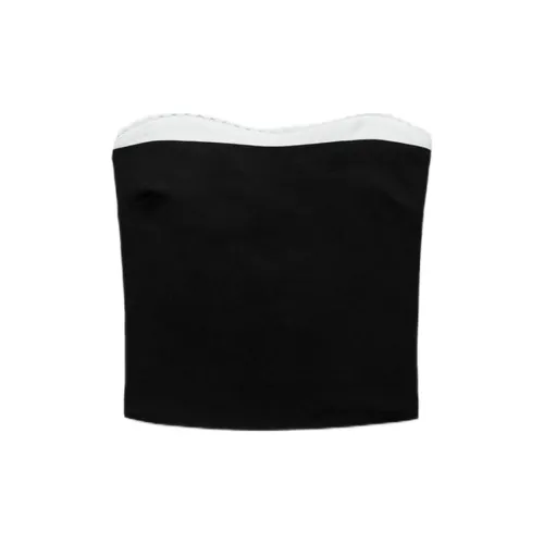 ZARA Strapless Tops Women's Black