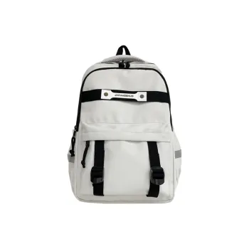 OURFUN Nylon Fabric Backpack Regular Unisex Light Gray/Dark Gray/Black/Dark Brown