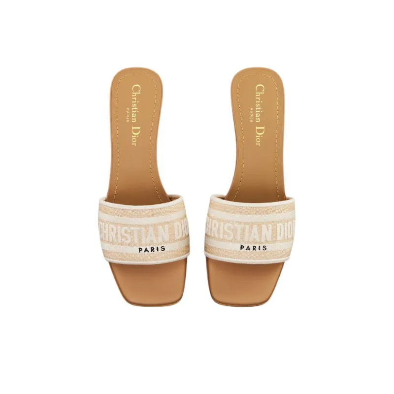 DIOR Dway Slide Slippers 3.5cm Women's Beige-3