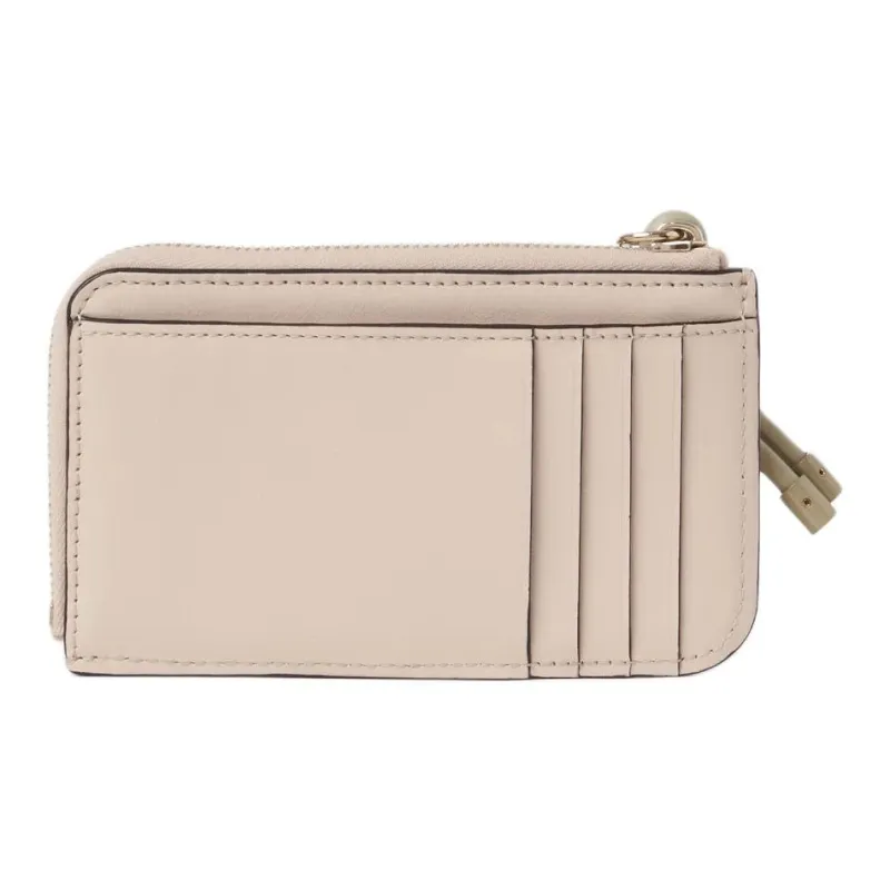 Chloe Alphabet Calfskin Coin Purse Small Size Women's Cement Pink-1