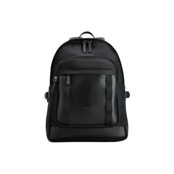 TOD'S Fabric With Leather Backpack Medium Size Men's Black