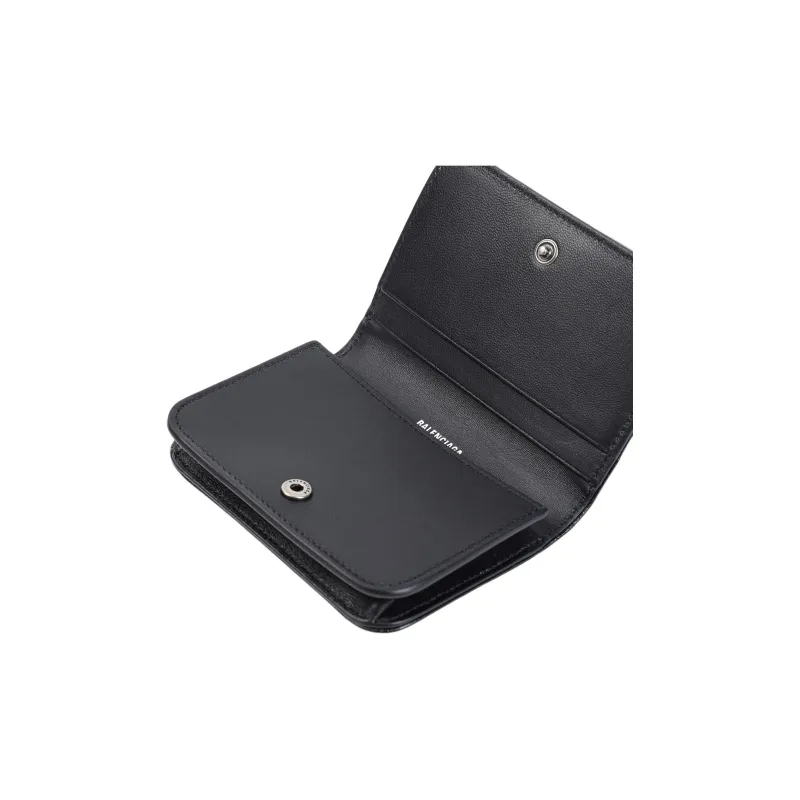 Balenciaga Arena Calfskin Card Holder Women's Black-2