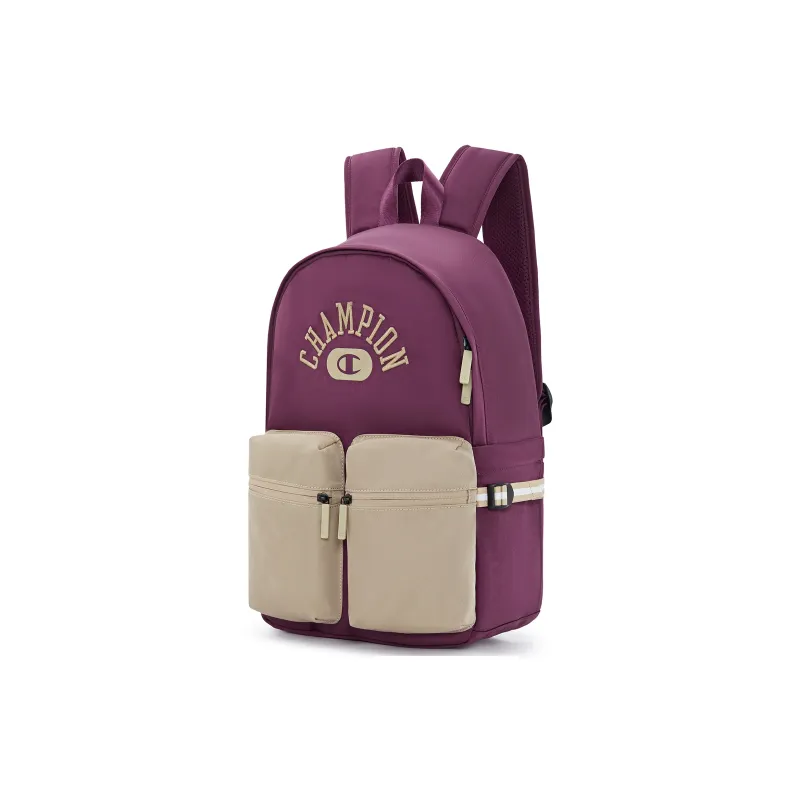 Champion Fabric Backpack Large Size Unisex Green Black/Dark Red-1