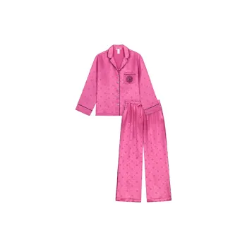 Victoria's Secret THE MIX Pajama Set Women's Sweet Pink Logo Jacquard