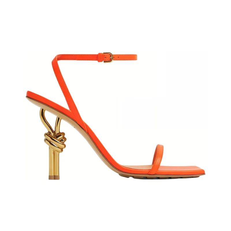 Bottega Veneta One Strap Sandals 9cm Women's Orange-1