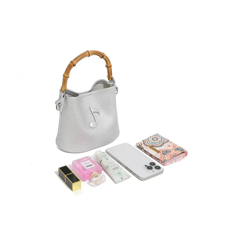 KKA Fabric Handbag Shoulder Bag Crossbody Bag Regular Women's Silver/Ecru/Black-2
