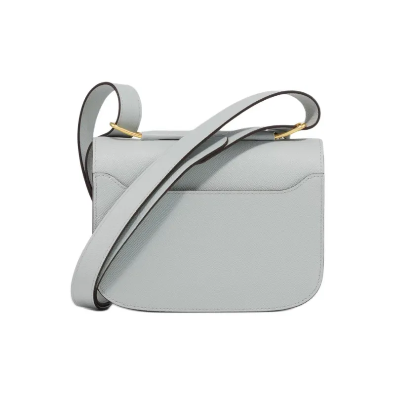 Delvau Shiny Grained Alpina Calfskin Crossbody Bag Shoulder Bag Women's Cloud Gray-2