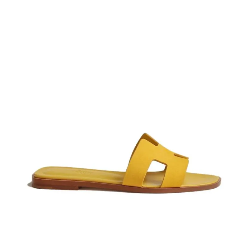 HERMES Oran Slide Slippers Women's Yellow-1