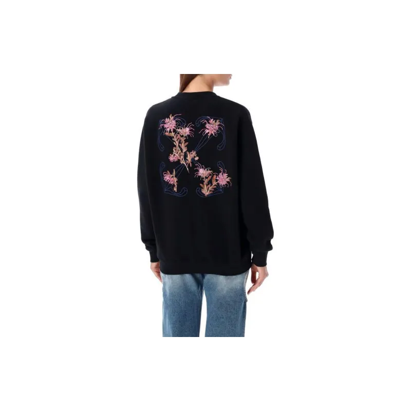 OFF WHITE Logo Embroidered Crewneck Sweatshirt-1