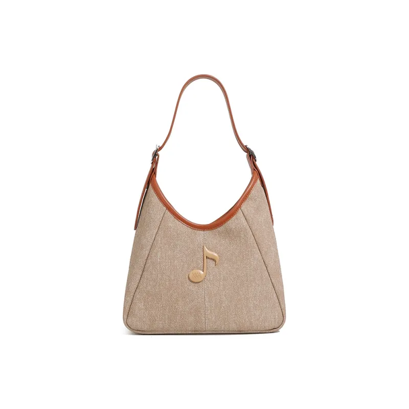 KKA Fabric With Denim Handbag, Shoulder Bag, Crossbody Bag Regular Women's Blue/Ecru/Khaki-8