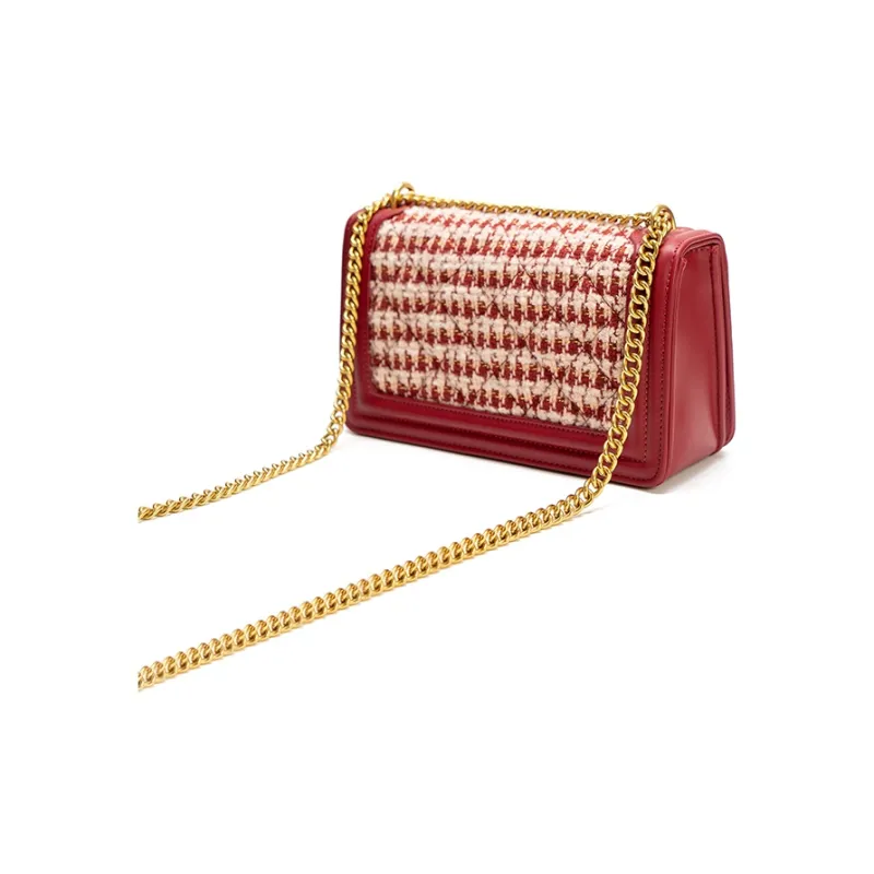 Vigno Synthetic Leather Handbag, One Shoulder, Crossbody Bag Women's Red-4